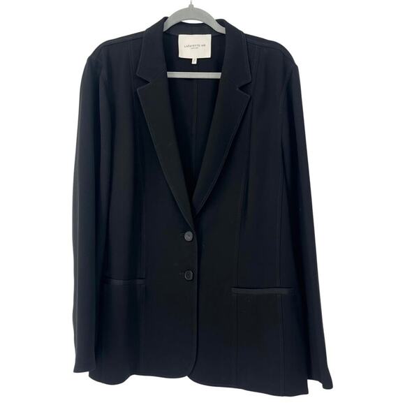 LAFAYETTE 148 NEW YORK Blazer Jacket Black Two Button Pockets Lightweight 18 - Picture 10 of 11